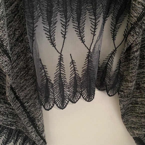 Charcoal Grey Cardigan with Lace - Picture 3 of 4
